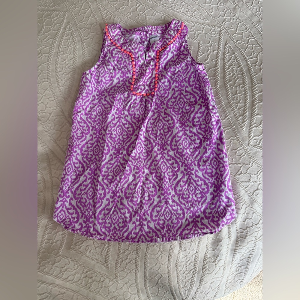 Carter's Pink and White Patterned Sleeveless Top